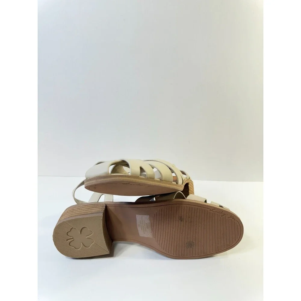 Lucky Brands Womens Sandals Beige Leather US 9.5